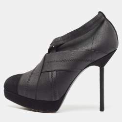 Yves Saint Laurent Black Elastic Bandage And Suede Booties Size 36