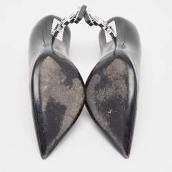 Pre Owned Saint Laurent Black Patent Leather Opyum Pumps Size 38