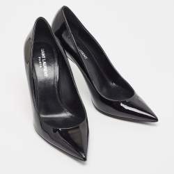 Pre Owned Saint Laurent Black Patent Leather Opyum Pumps Size 38