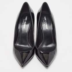 Pre Owned Saint Laurent Black Patent Leather Opyum Pumps Size 38