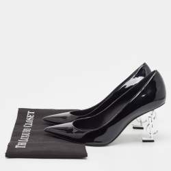Pre Owned Saint Laurent Black Patent Leather Opyum Pumps Size 38