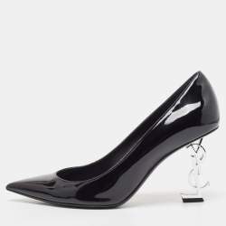 Pre Owned Saint Laurent Black Patent Leather Opyum Pumps Size 38