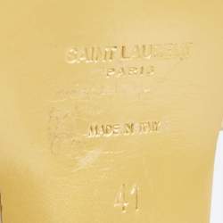 Saint Laurent Gold Croc Embossed Leather Tribute Sandals Size 41