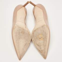 Pre Owned Saint Laurent Beige Patent Anja Pumps Size 40