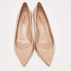 Pre Owned Saint Laurent Beige Patent Anja Pumps Size 40