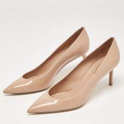 Pre Owned Saint Laurent Beige Patent Anja Pumps Size 40