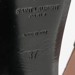 Pre Owned Saint Laurent Pink Leather Candy Bow Ankle Strap Sandals Size 37