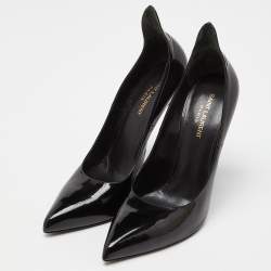 Saint Laurent Black Patent Leather Thorn Pumps Size 41.5 