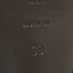 Pre Owned Saint Laurent Grey Leather Tribute Sandals Size 39