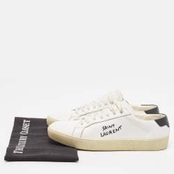 Pre Owned Saint Laurent White Leather Court Classic SL/06 Sneakers Size 39