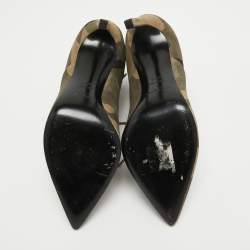 Saint Laurent Multicolor Suede Lace Up Ankle Boots Size 35.5    