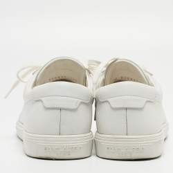 Saint Laurent White White Leather Low Top Sneakers Size 38.5