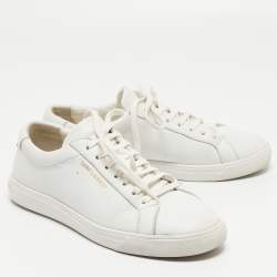 Saint Laurent White White Leather Low Top Sneakers Size 38.5