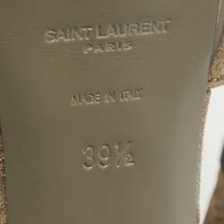 Saint Laurent Olive Green Dazzle Suede Tribute Sandals Size 39.5