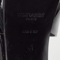 Pre Owned Saint Laurent Black Patent Leather Tribute Sandals Size 41