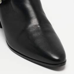 Saint Laurent Black Leather Ankle Boots Size 35