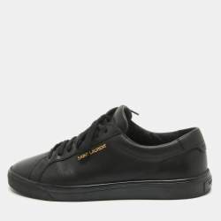 Saint Laurent Paris Black Leather Andy Low Top Sneakers Size 37