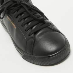 Saint Laurent Paris Black Leather Andy Low Top Sneakers Size 37