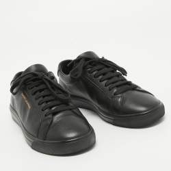 Saint Laurent Paris Black Leather Andy Low Top Sneakers Size 37