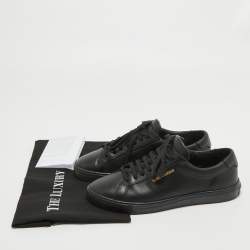 Saint Laurent Paris Black Leather Andy Low Top Sneakers Size 37