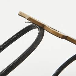 Pre Owned Saint Laurent Paris Black Leather Cassandra Ankle Strap Sandals Size 39