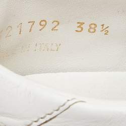 Pre Owned Saint Laurent White Leather Crystal Embellished Low Top Sneakers Size 38.5