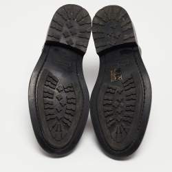 Pre Owned Saint Laurent Paris Black Brogue Leather Ankle Boots Size 38