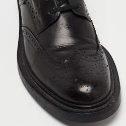 Pre Owned Saint Laurent Paris Black Brogue Leather Ankle Boots Size 38