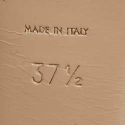 Pre Owned Yves Saint Laurent Beige Croc Embossed Leather Tribute Ankle Strap Sandals Size 37.5