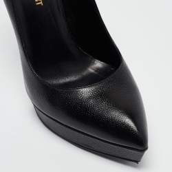 Pre Owned Saint Laurent Black Leather Janis Pumps Size 36