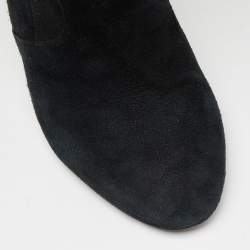 Saint Laurent Black Suede Over The Knee Boots Size 38.5