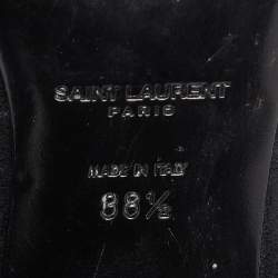 Saint Laurent Black Suede Over The Knee Boots Size 38.5
