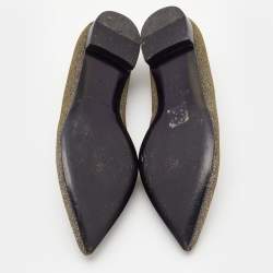 Saint Laurent Metallic Lurex Fabric Pointed Toe Ballet Flats Size 38.5