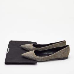 Saint Laurent Metallic Lurex Fabric Pointed Toe Ballet Flats Size 38.5