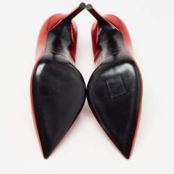 Saint Laurent Red Textured Leather Anja Pumps Size 39