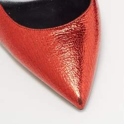 Saint Laurent Red Textured Leather Anja Pumps Size 39