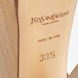 Pre Owned Saint Laurent Paris Brown Leather Tribute  Sandals Size 36.5