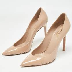 Saint Laurent Beige Patent Leather Anja Pumps Size 40