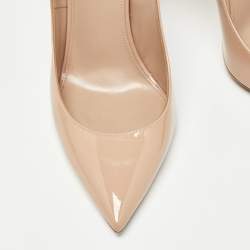 Saint Laurent Beige Patent Leather Anja Pumps Size 40