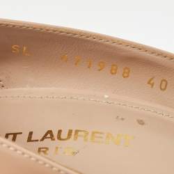 Saint Laurent Beige Patent Leather Anja Pumps Size 40