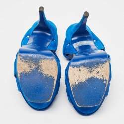 Saint Laurent Blue Suede Tribute Sandals Size 38