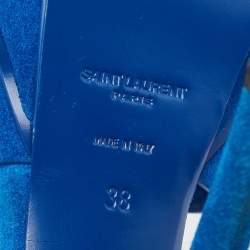 Saint Laurent Blue Suede Tribute Sandals Size 38