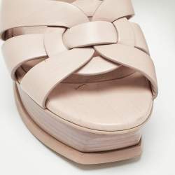 Pre Owned Saint Laurent Pink Leather Tribute Sandals Size 36