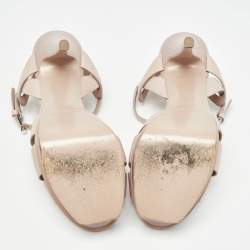Pre Owned Saint Laurent Pink Leather Tribute Sandals Size 36