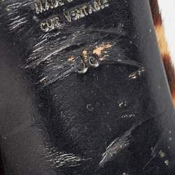 Pre Owned Saint Laurent Black/Brown Calf Hair Animal Print Pumps Size 36