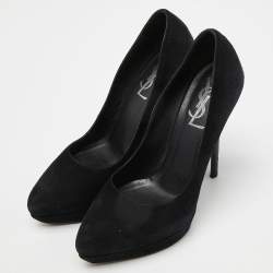 Saint Laurent Black Suede Janis Pumps Size 37