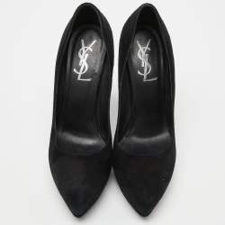 Saint Laurent Black Suede Janis Pumps Size 37