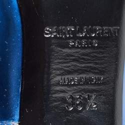 Saint Laurent Blue Leather Pointed Toe Pumps Size 36.5