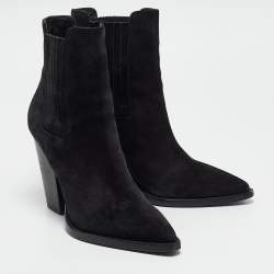 Pre Owned Saint Laurent Black Suede Theo Chelsea Boots Size 41.5