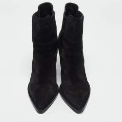 Pre Owned Saint Laurent Black Suede Theo Chelsea Boots Size 41.5